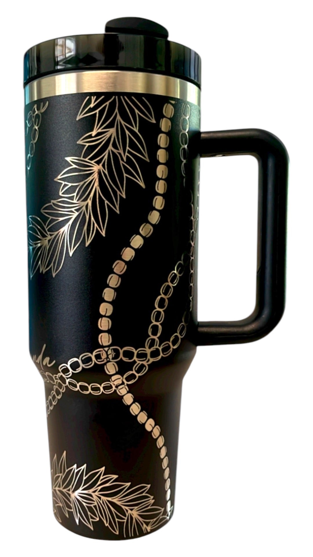 Maile & Mokihana Lei Engraved Cup