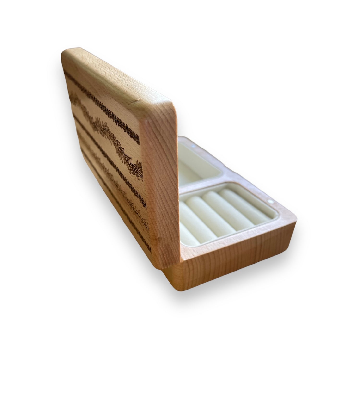 Maile & Pīkake Lei Wood Jewlery Box